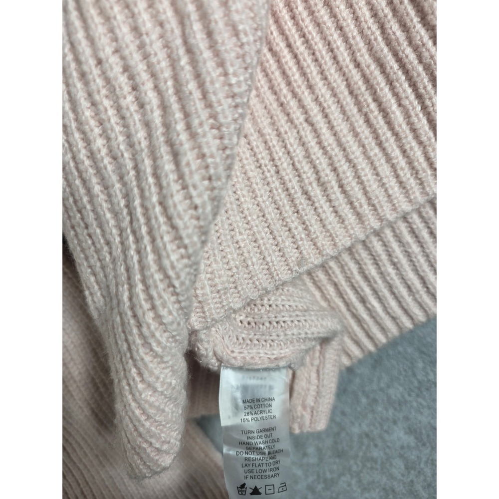 Vince Camuto Bell Sleeve Ribbed Knit Sweater Womens Large Pink Crew Neck - Picture 10 of 10